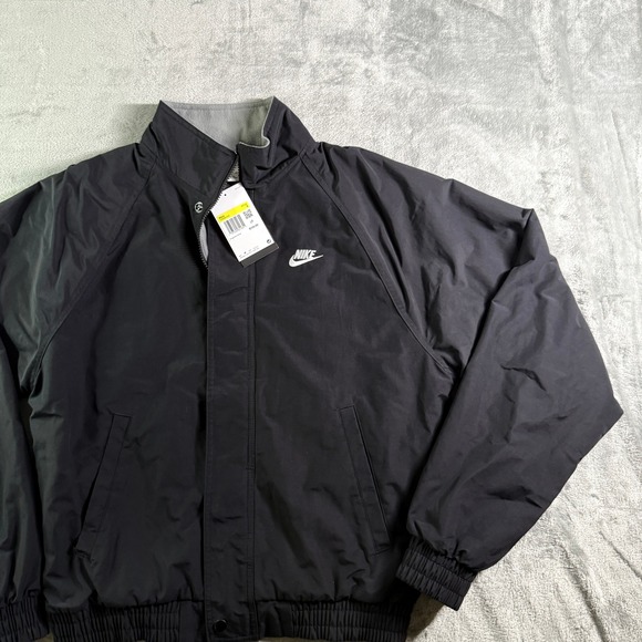 Nike Mens Jacket Small Black Full Zip Lined Windbreaker Coat FZ0656-010 - Picture 1 of 10